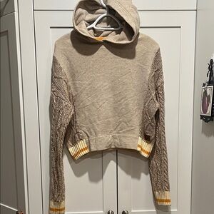 Roots Tan and Brown Hooded Sweater